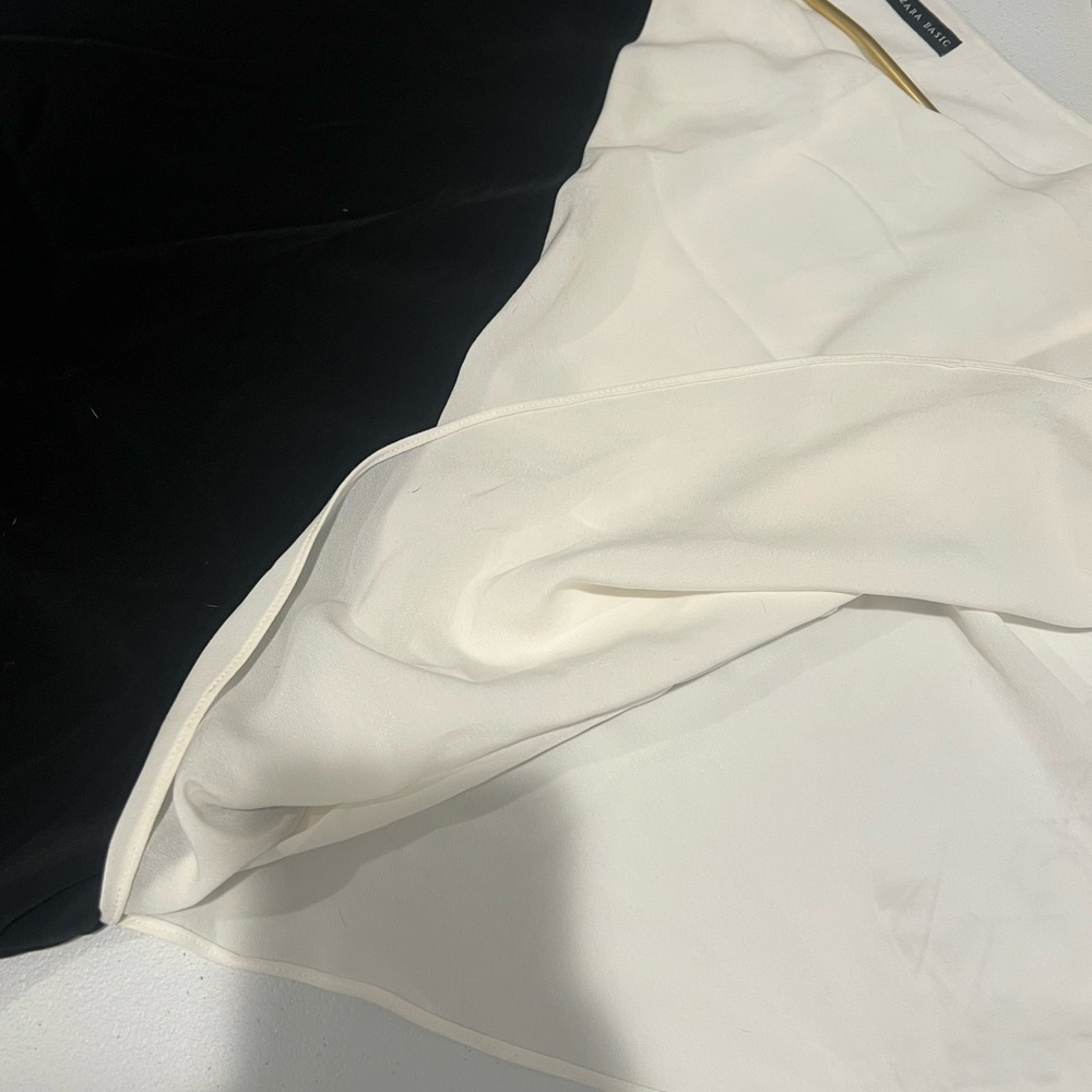 Zara asymmetrical black and white dress  X large NWT - Picture 5 of 9